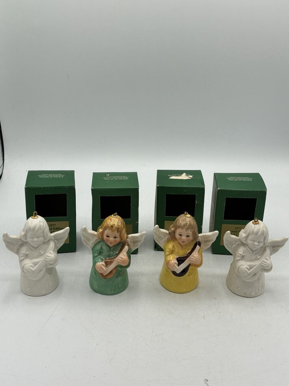 Goebel 1977 Angel Bell Christmas Ornaments Lot 4 W Germany Boxes 2nd Edition